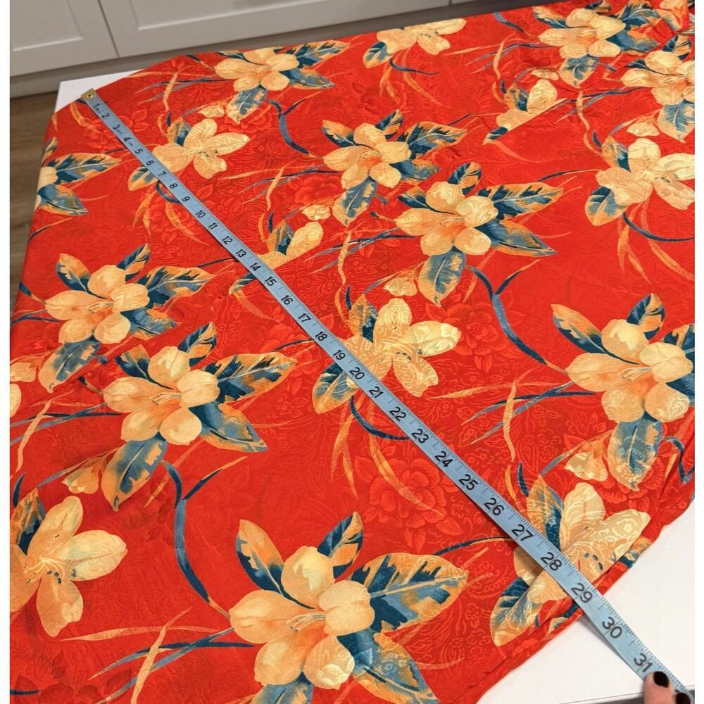 Vintage 1970s Mrs. Roper Red Floral Caftan Muumuu Dress Zip Front Plus Size 1X - Picture 12 of 13